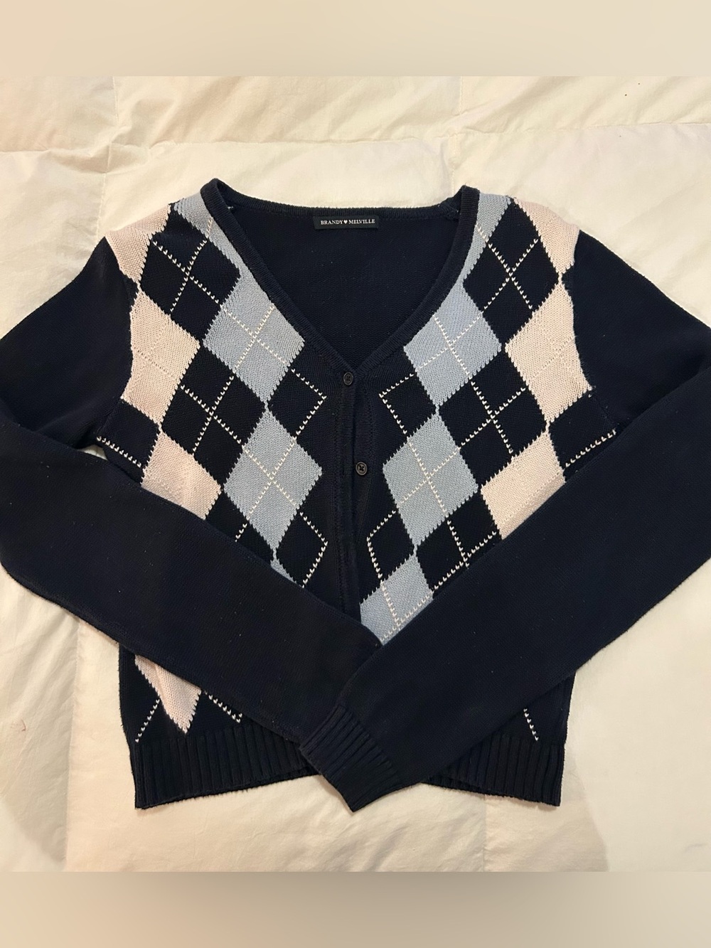 brandy melville argyle cardigan / sweater